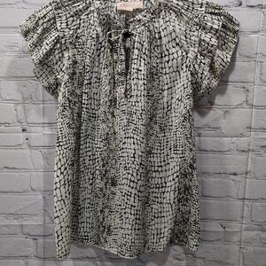 Philosophy Black and White Patterned Blouse